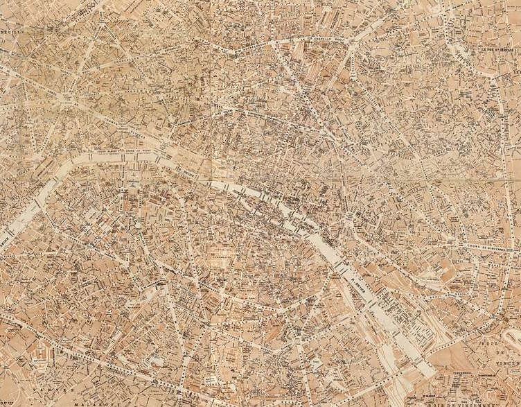 Part of a map of Paris during WWII